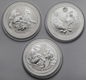Australie, $1 2016-2018 - zodiaque chinois - set (3pc)