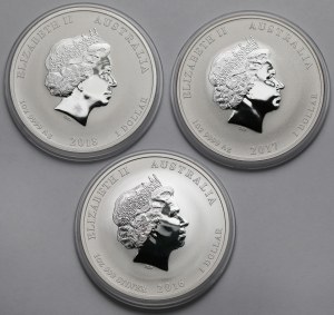 Australie, $1 2016-2018 - zodiaque chinois - set (3pc)