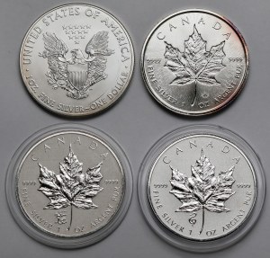 USA et Canada, pièces d'une once - set (4pc)