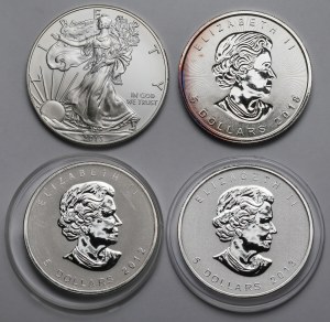 USA et Canada, pièces d'une once - set (4pc)
