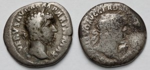 Roman Empire, Trajan (98-117 AD) and Lucius Verus (161-169 AD) Denarii - set (2pcs)