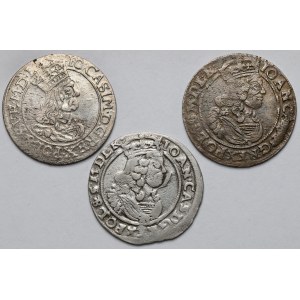Jan II Kazimierz, Szóstaki Bydgoszcz i Kraków 1662-1666 - zestaw (3szt)