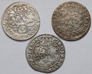 Jean II Casimir, Sixers 1662-1666 - set (3pcs)