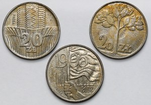 Próba CuNi 20 złotych 1973-1980 - zestaw (3szt)