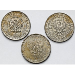 Próba CuNi 20 złotych 1973-1980 - zestaw (3szt)