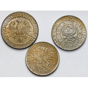 Próba CuNi 10-20 złotych 1964-1973 - zestaw (3szt)