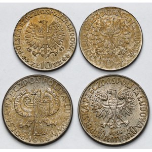 Próba CuNi 10 złotych 1965-1971 - zestaw (4szt)