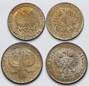 Próba CuNi 10 złotych 1965-1971 - zestaw (4szt)