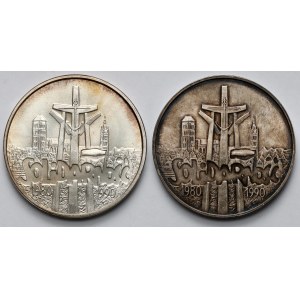 100.000 złotych 1990 Solidarność - odmiana A - zestaw (2szt)