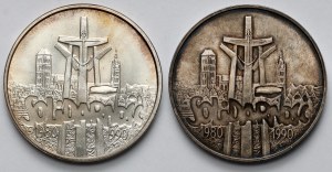 100.000 or 1990 Solidarité - variété A - set (2pcs)