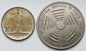 10 złotych 1966 Mała Kolumna i próba CuNi 200 złotych 1988 - zestaw (2szt)