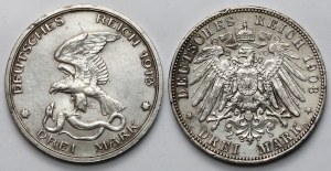 Prussia and Saxony, 3 brands 1908-1913 - set (2pcs)