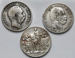 Prusse et Saxe, 2 marques 1876-1913 - set (3pcs)