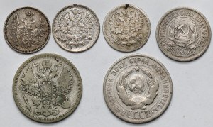 Russie / URSS, 5-20 kopecks 1855-1925 - set (6pcs)