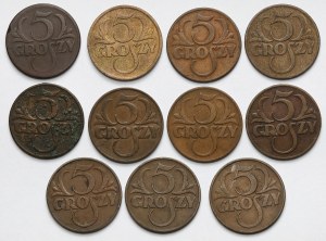 5 pennies 1923-1939 - set (11pcs)