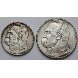Piłsudski 5 i 10 złotych 1938 - zestaw (2szt)