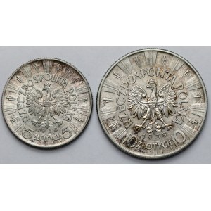Piłsudski 5 i 10 złotych 1938 - zestaw (2szt)