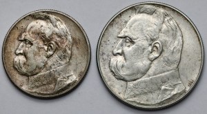 Strzelecki, Piłsudski 5 et 10 zloty 1934 - set (2pcs)