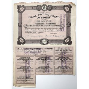 Tow. Fabryk Portland-Cementu WYSOKA, 40x 1.000 mkp 1923