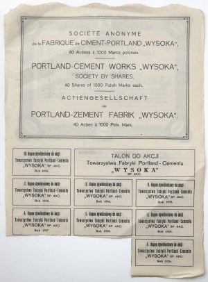 Tow. of Portland-Cement Factories WYSOKA, 2 novembre 1923, 40x 1,000 mkp