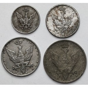 Królestwo Polskie, 1-20 fenigów 1918 - zestaw (4szt)
