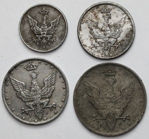 Royaume de Pologne, 1-20 fenig 1918 - set (4pcs)