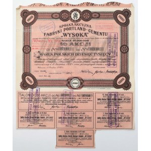 Tow. Fabryk Portland-Cementu WYSOKA, 10x 1.000 mkp 1920
