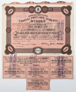 Tow. of Portland-Cement Factories WYSOKA, 1 décembre 1920, 10x 1,000 mkp