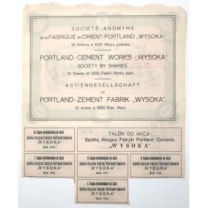 Tow. Fabryk Portland-Cementu WYSOKA, 10x 1.000 mkp 1920