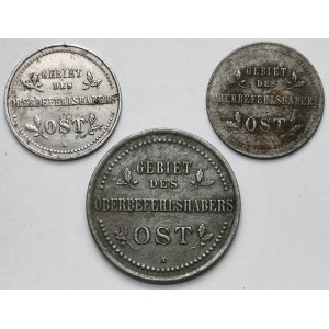 Ober-Ost. 1-3 kopiejki 1916-A i J, Berlin i Hamburg - zestaw (3szt)