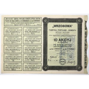 WRZOSOWA Fabryka Portland - Cementu, 10x 100 zł 1932