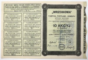 WRZOSOWA Fabryka Portland - Cementu, 10x 100 zł 1932
