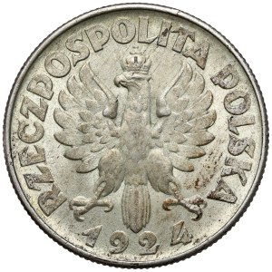 Kobieta i kłosy 2 złote 1924 Filadelfia - ODWROTKA