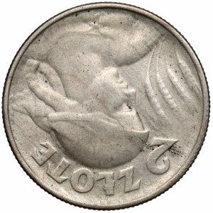 Kobieta i kłosy 2 złote 1924 Filadelfia - ODWROTKA
