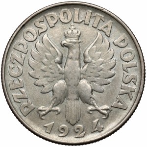 Kobieta i kłosy 2 złote 1924 Filadelfia - ODWROTKA