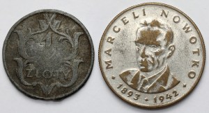 1 zloty 1929 et 20 zloty 1976 - Faux billets de l'époque - set (2pcs)