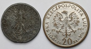1 zloty 1929 et 20 zloty 1976 - Faux billets de l'époque - set (2pcs)