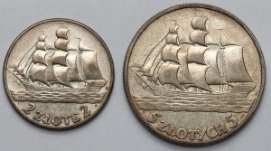 Voilier 2 et 5 or 1936 - set (2pcs)