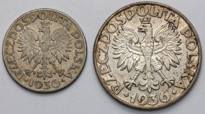Voilier 2 et 5 or 1936 - set (2pcs)