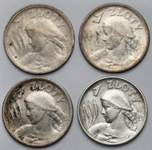 Woman and ears 1 gold 1924-1925 - set (4pcs)