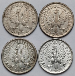 Woman and ears 1 gold 1924-1925 - set (4pcs)