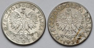 Tête de femme et voilier 2 or 1934-1936 - set (2pcs)