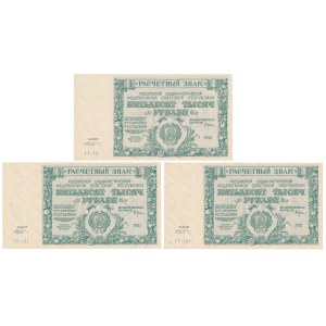Rosja, 50.000 Rubli 1921 - zestaw (3szt)
