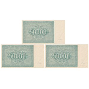 Rosja, 50.000 Rubli 1921 - zestaw (3szt)