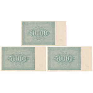 Rosja, 50.000 Rubli 1921 - zestaw (3szt)