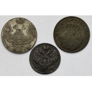 5-10 groszy 1835-1840 - w tym Wolne Miasto Kraków - zestaw (3szt)