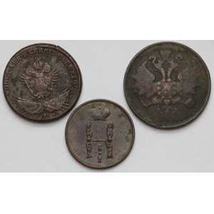 Galicja i Lodomeria oraz Rosja, 3 grosze 1794 i 1-2 kopiejki 1852-1863 - zestaw (3szt)
