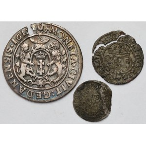 Stefan Batory i Zygmunt III Waza, Szelągi 1583-1621 i Ort 1616 - zestaw (3szt)
