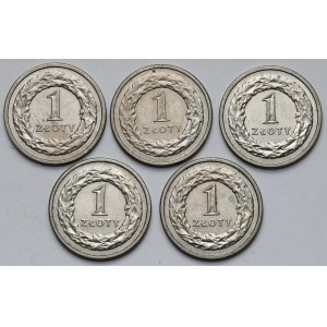 1 złoty 1990 - zestaw (5szt)