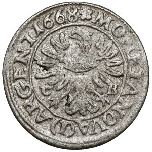 Śląsk, Chrystian wołowski, 1 krajcar 1668 CB, Brzeg